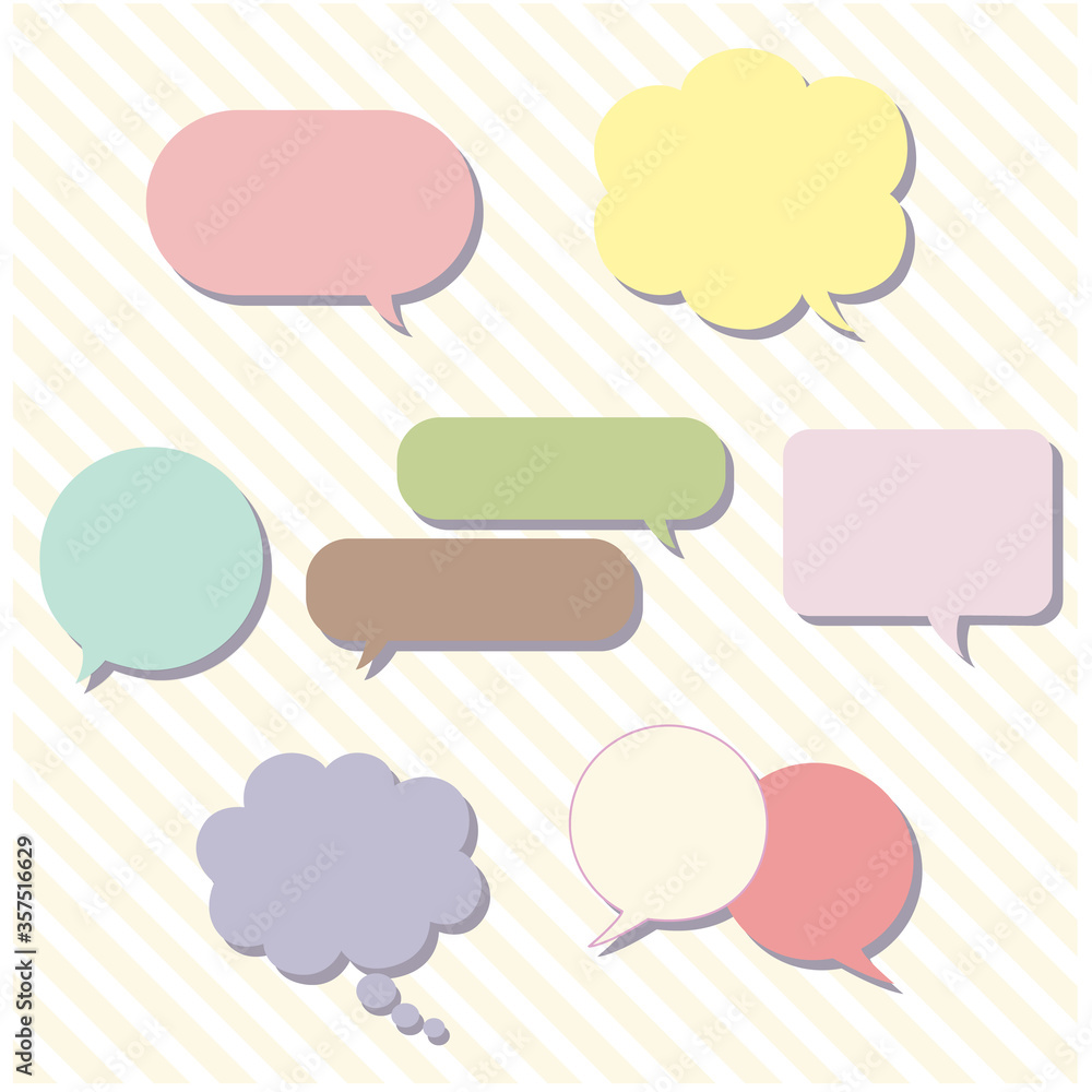 set of colorful speech bubbles set of colorful speech bubbles