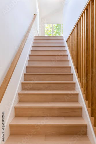 Interior mid-century modern home staircase  photo