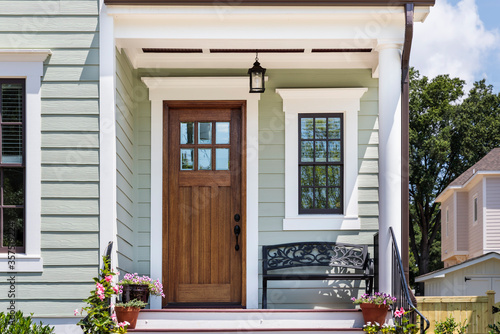 front door, brown front door of a house