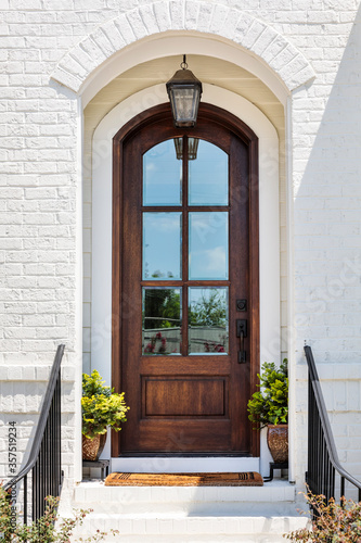 front door, brown front door that is secured