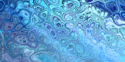 UNDERWATER BLUES - blue variations marbled background with cells