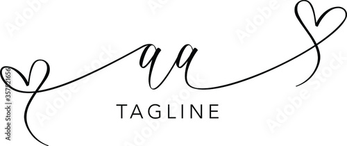 AA  Letter Initial Logo Design, Vector Template