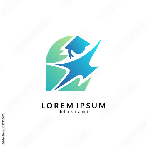 Education logo vector, suitable for school, college, university, campus, graduate, kids education, smart people and science symbol/icon design