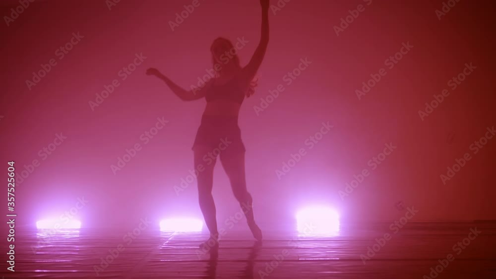 Dancer freesyling in industrial warehouse Dancer freesyling in industrial warehouse