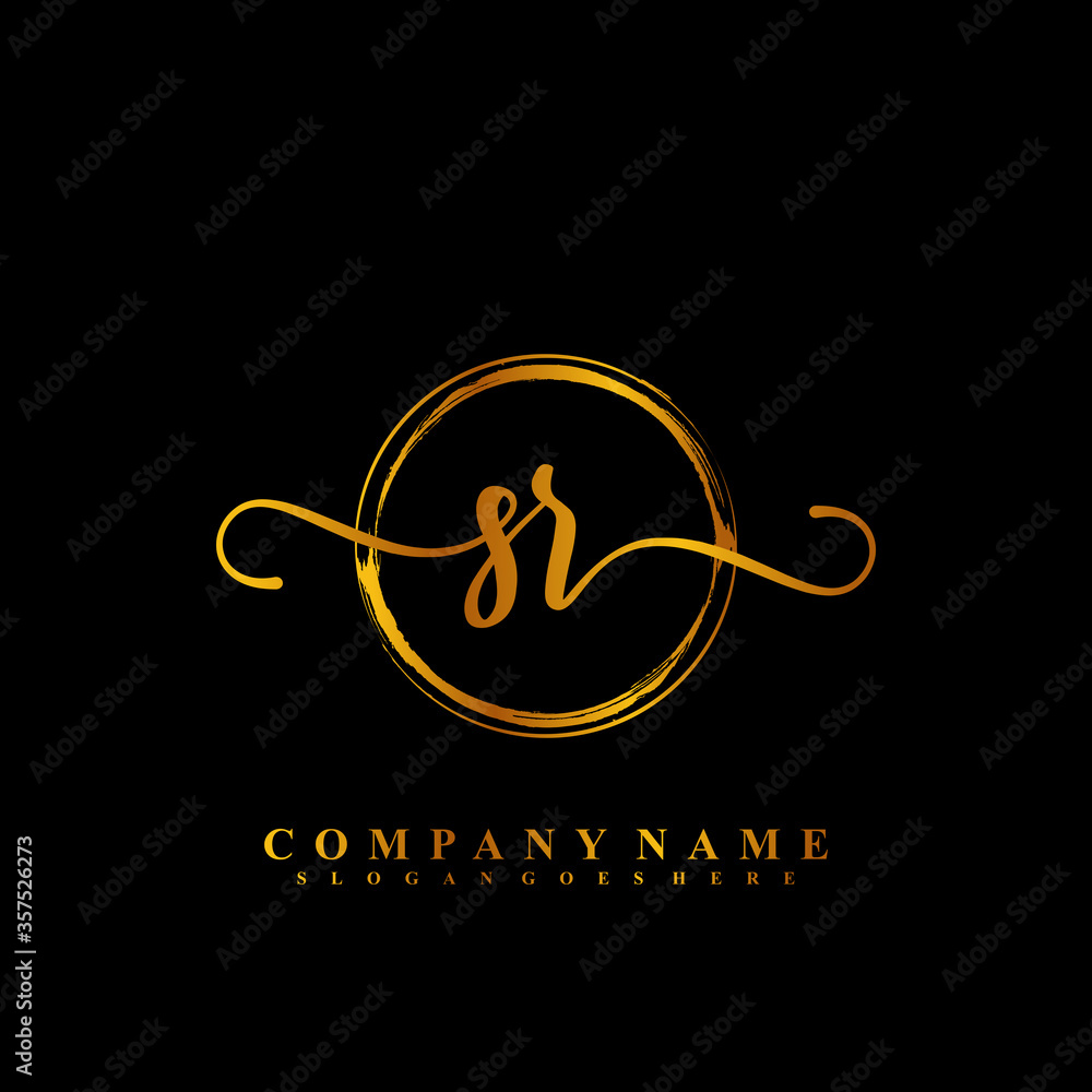 Initial Letter SR Signature Handwriting and Elegant Logo Design Vector ...