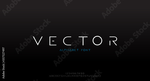Abstract technology futuristic alphabet font. digital space typography vector illustration design	
