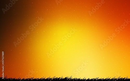 Light Orange vector background with astronomical stars.