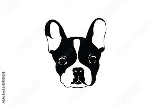 Cute Black & White French Bulldog for T-Shirt
