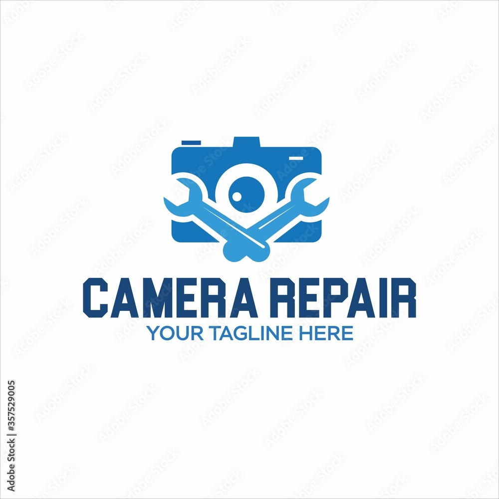 Camera repair creative and minimalist logo template Set, vector Camera repair creative and minimalist logo template Set, vector