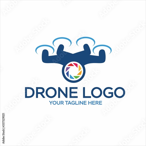 Drone repair creative logo and minimalist logo template, vectot