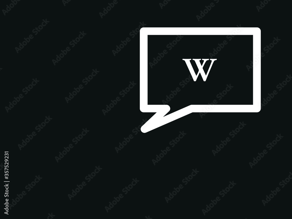 Capital letter W vector image Capital letter W vector image