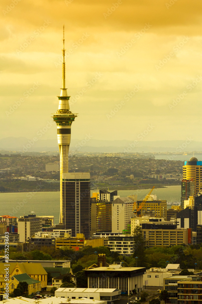 Landscape View to Auckland City New Zealand from Mt Eden; Mount Eden Auckland New Zealand