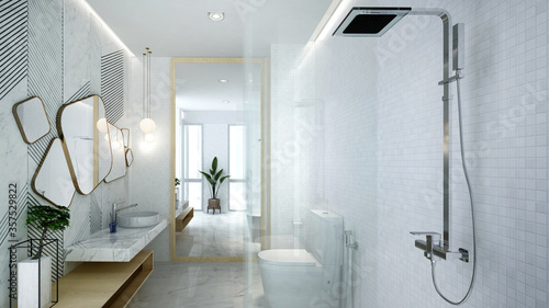 Wallpaper Mural Modern bathroom and toilet and shower space interior design  Torontodigital.ca