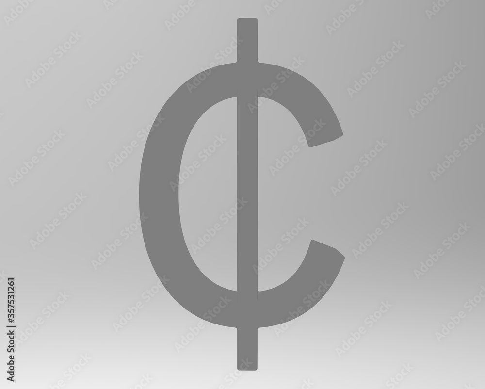 Cent symbol sign isolated centas sent 3d render Cent symbol sign isolated centas sent 3d render