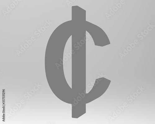 Cent symbol sign isolated centas sent   3d render photo