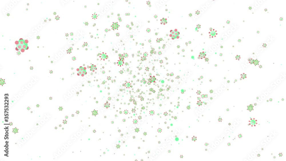 Infectious Flu Virus Concept 2D Graphic Animation with White background Infectious Flu Virus Concept 2D Graphic Animation with White background