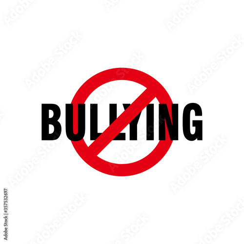 Red Stop Bullying Illustration Sign Vector, Stop Bullying Seal, Mark, Label Design Template