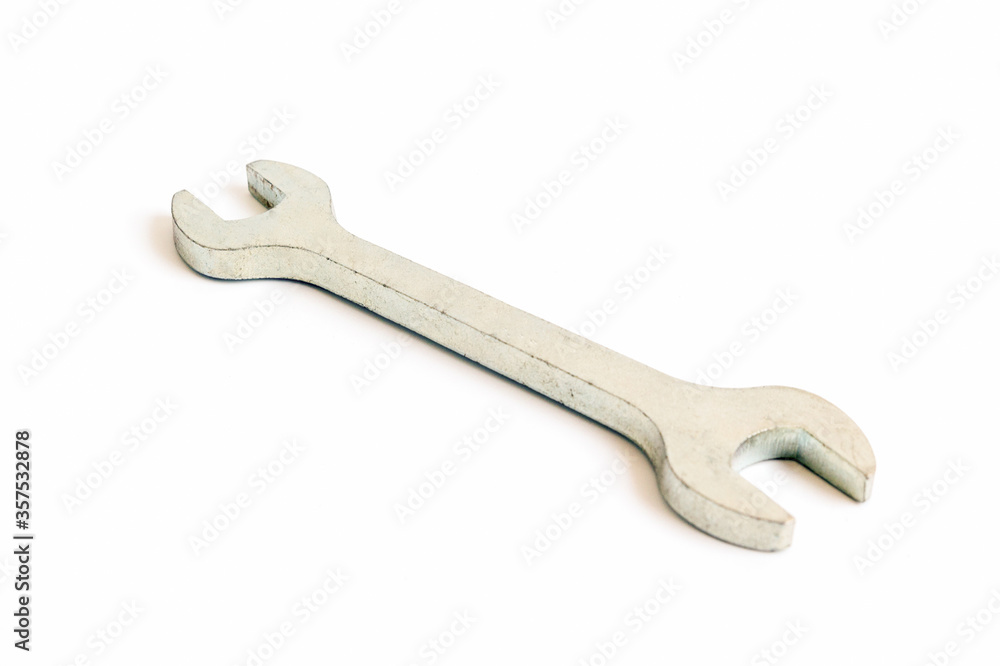 The wrench steel tool for repair isolated on white background The wrench steel tool for repair isolated on white background