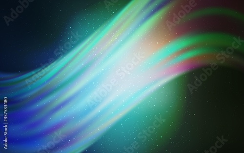 Light Blue, Green vector background with astronomical stars.