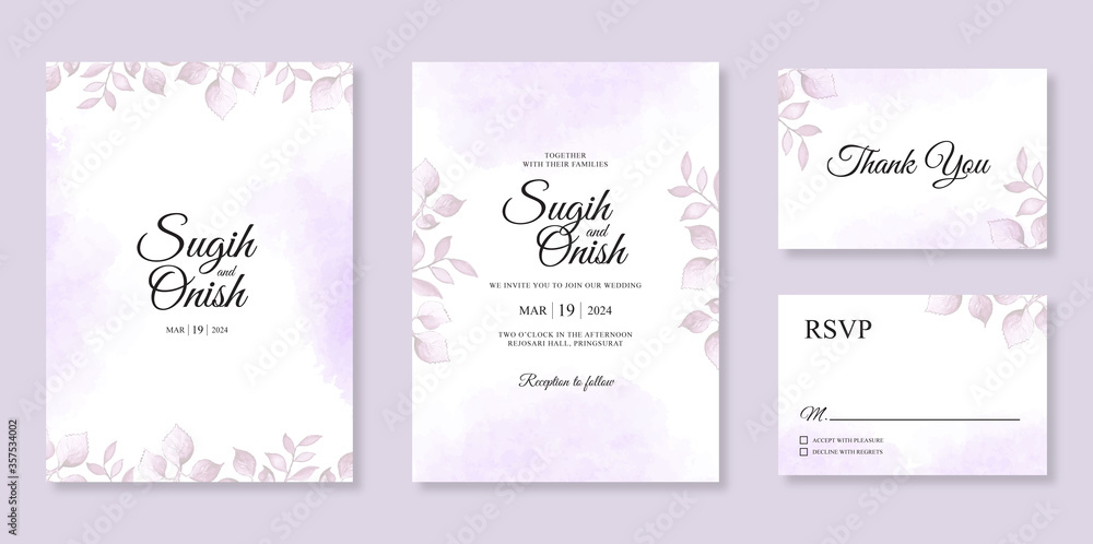 beautiful wedding invitation templates with splash hand painting watercolor
