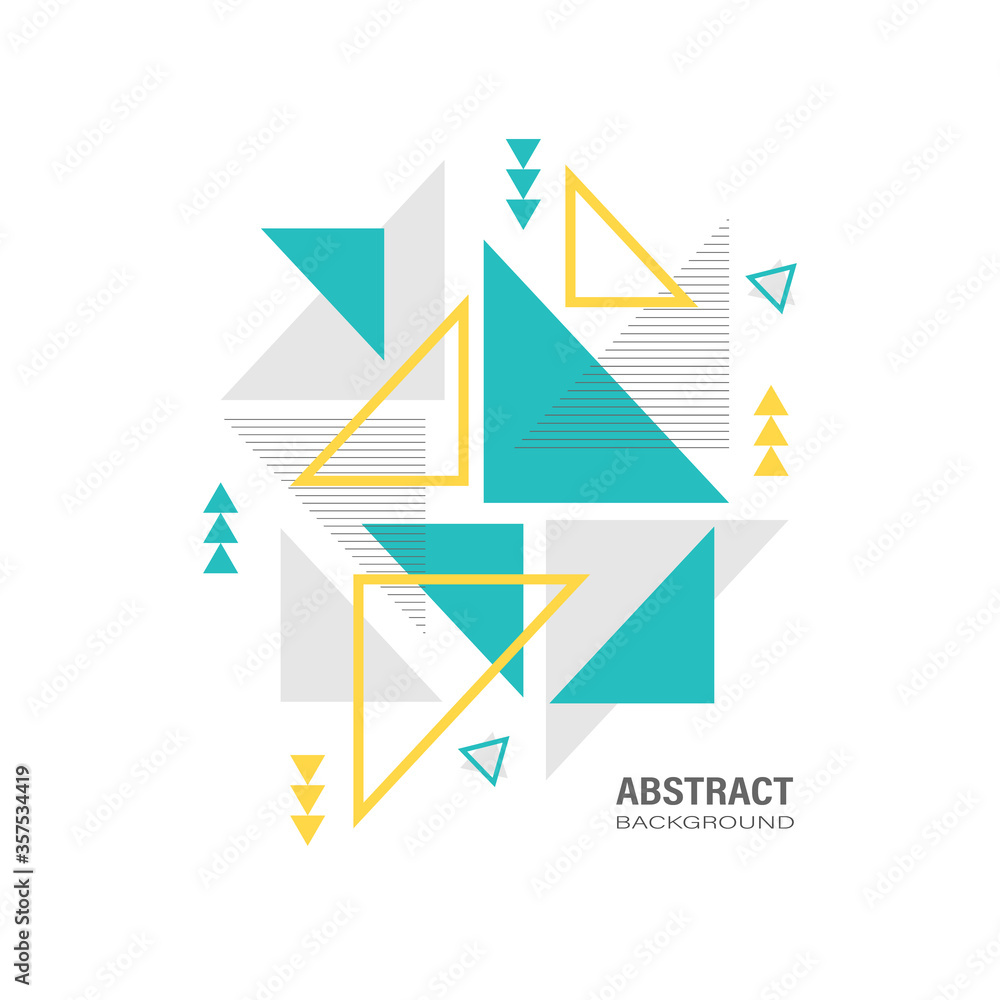 Abstract modern triangle geometric template on white background. Element design. Vector illustration.