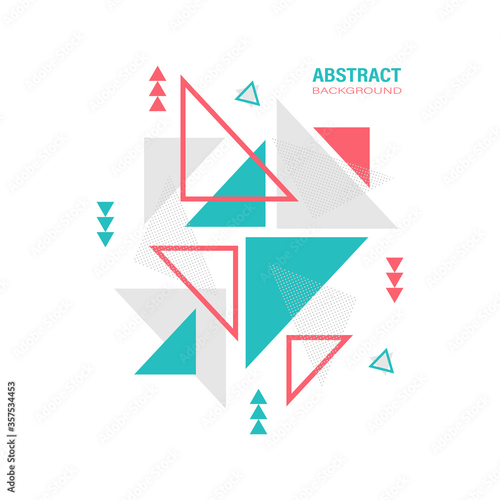 Abstract modern triangle geometric template on white background. Element design. Vector illustration.