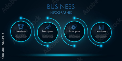 Futuristic infographic template with icon.