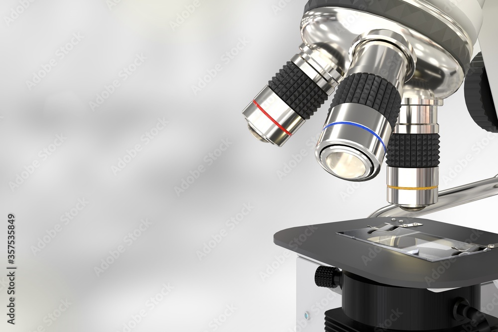 bio development concept, object 3D illustration - lab electronic scientific microscope on selective focus background bio development concept, object 3D illustration - lab electronic scientific microscope on selective focus background