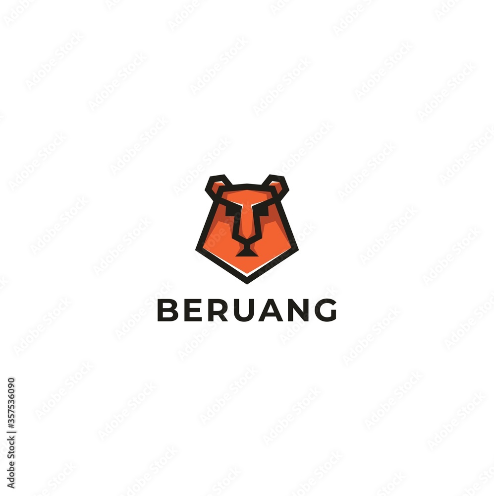 Bear Logo Minimal modern design vector template
