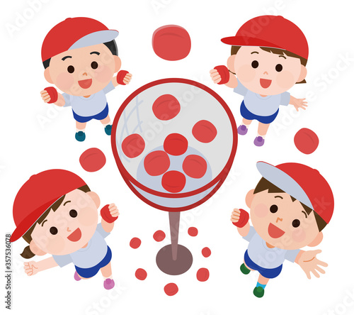 運動会 玉入れ競争する 男女 イラスト Stock Vector Adobe Stock 運動会 玉入れ競争する 男女 イラスト Stock Vector Adobe Stock