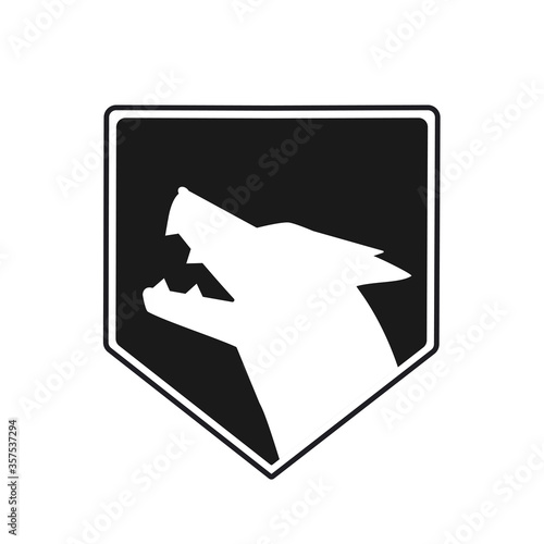 White wolf vector logo illustration