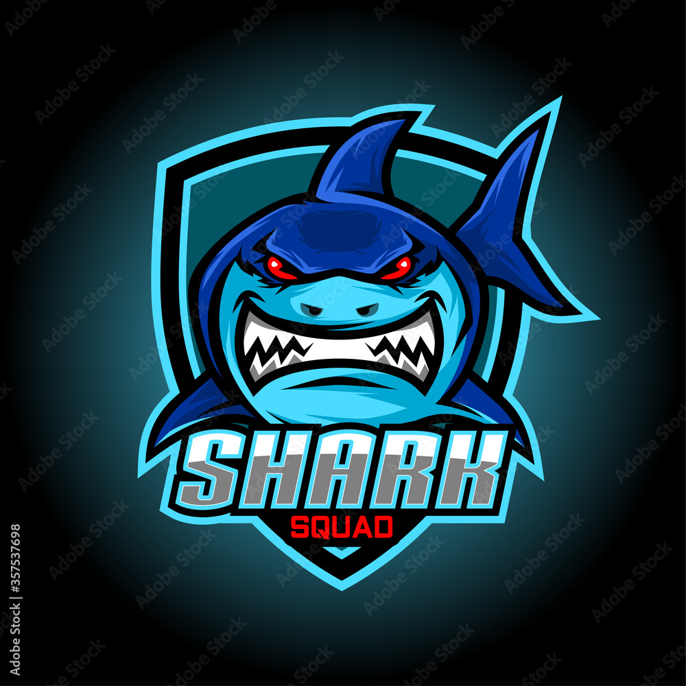 Fototapeta premium Shark Esport Mascot Logo Design