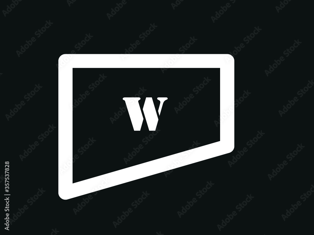 Capital letter W vector image Capital letter W vector image