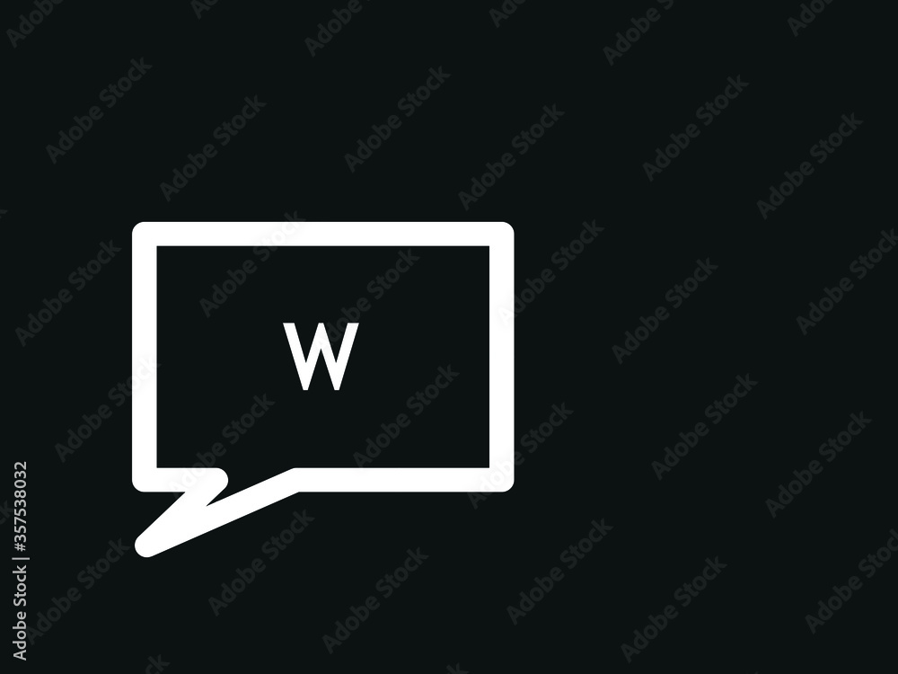 Capital letter W vector image Capital letter W vector image