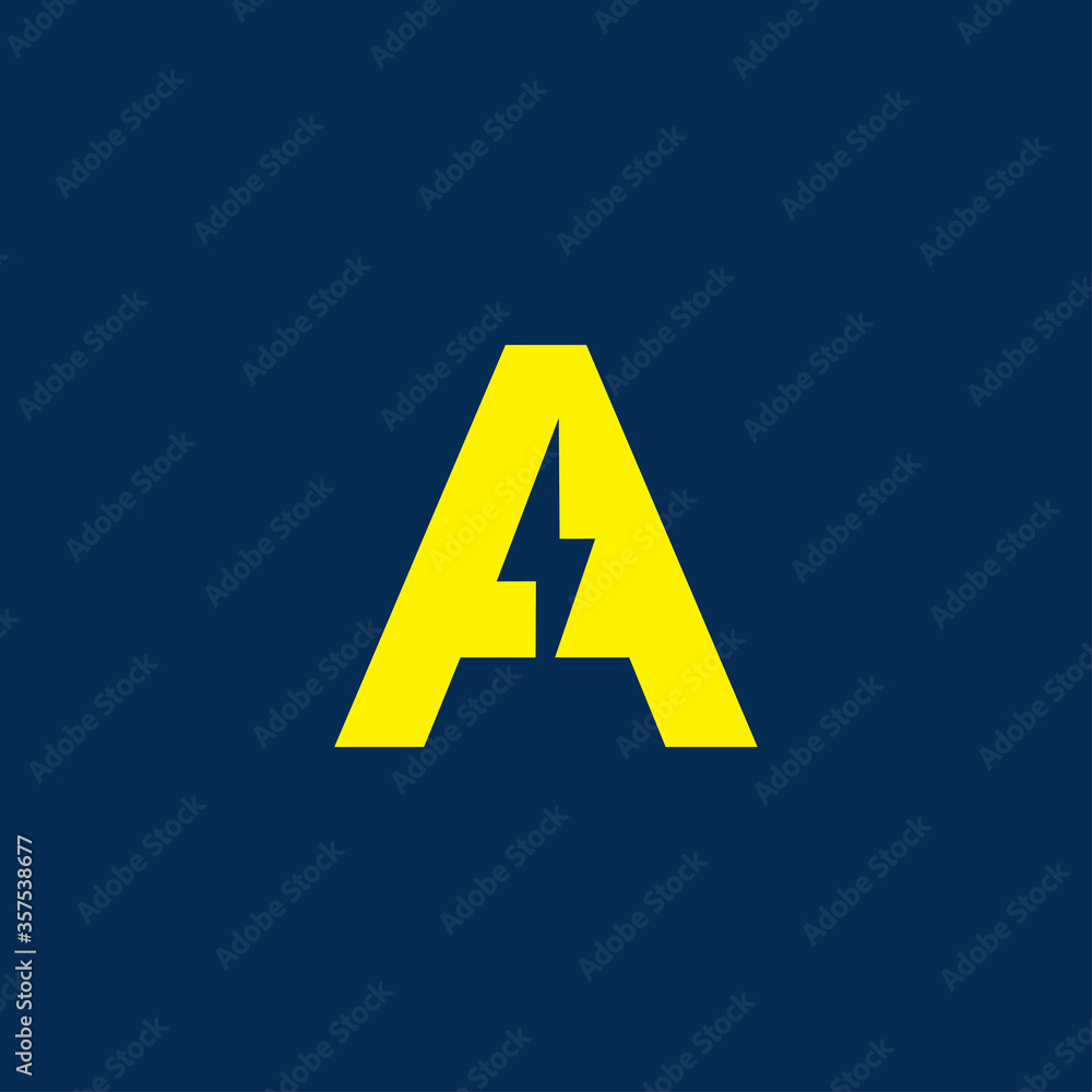 Initial letter a electric, thunder, power logo and icon vector illustrator Initial letter a electric, thunder, power logo and icon vector illustrator