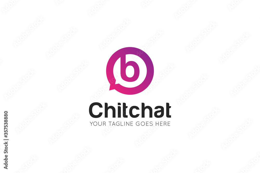 Initial letter b chat, message logo and icon vector illustration