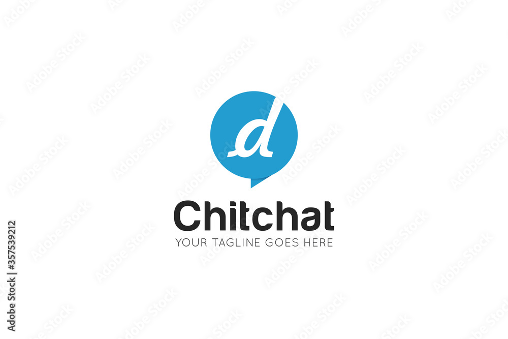 Initial letter d chat, message logo and icon vector illustration Initial letter d chat, message logo and icon vector illustration