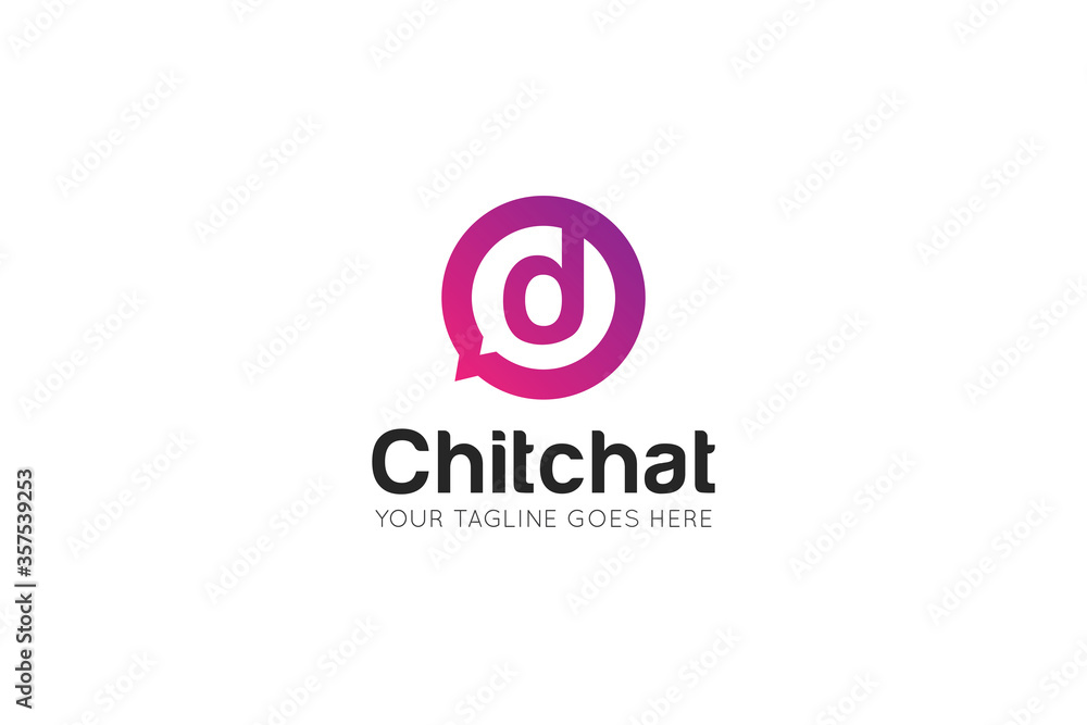 Initial letter d chat, message logo and icon vector illustration