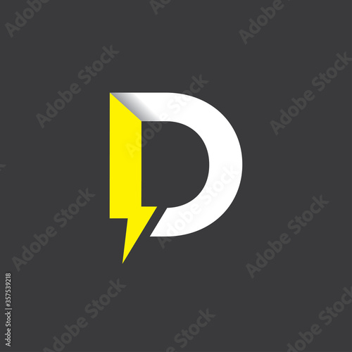 Initial letter d electric, thunder, power logo and icon vector illustration