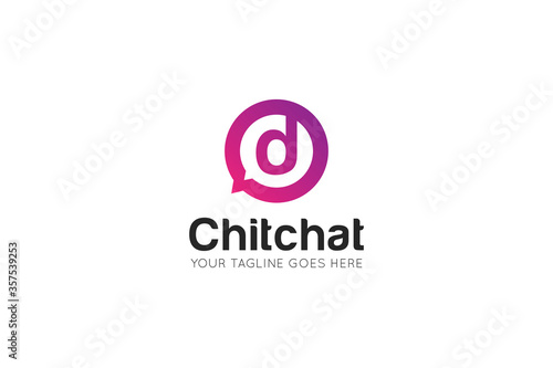 Initial letter d chat, message logo and icon vector illustration