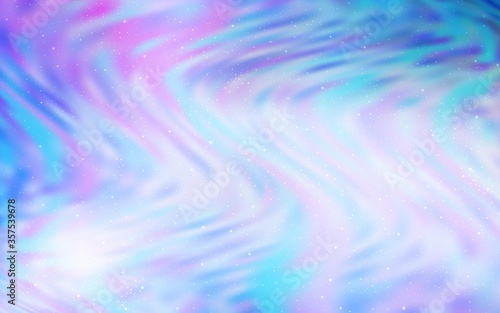 Light Pink, Blue vector texture with milky way stars.