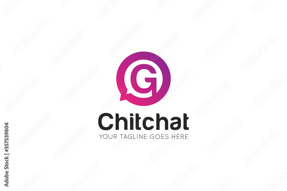 Initial letter g chat, message logo and icon vector illustration