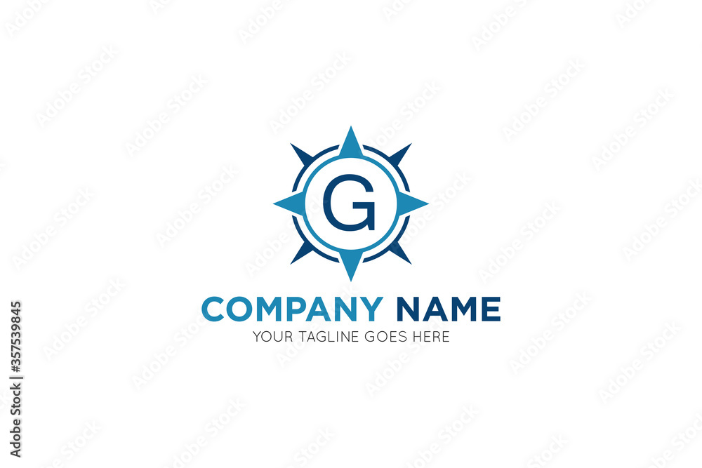 Initial letter g compass, travel logo and icon vector illustration Initial letter g compass, travel logo and icon vector illustration