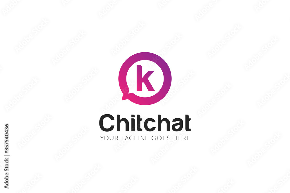 Initial letter k chat, message logo and icon vector illustration