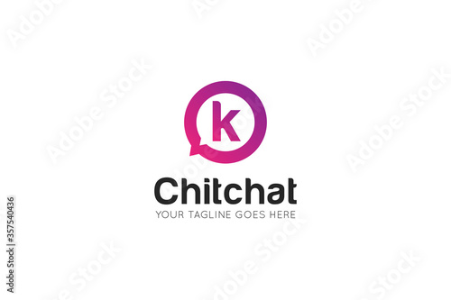 Initial letter k chat, message logo and icon vector illustration