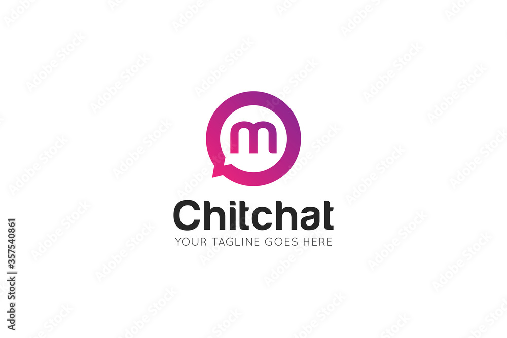 Initial letter m chat, message logo and icon vector illustration Initial letter m chat, message logo and icon vector illustration