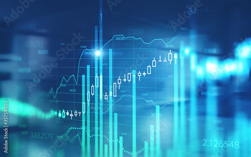 Obraz na płótnie Digital financial chart interface, trading