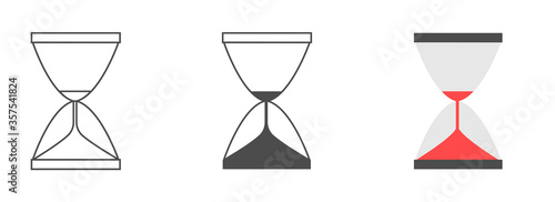 Sand clock icon. Hourglass vector simple flat illustration