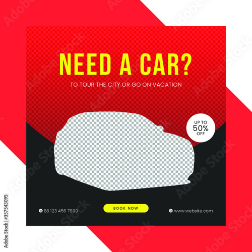 Creative rent a car social media post web template car Rental banner design