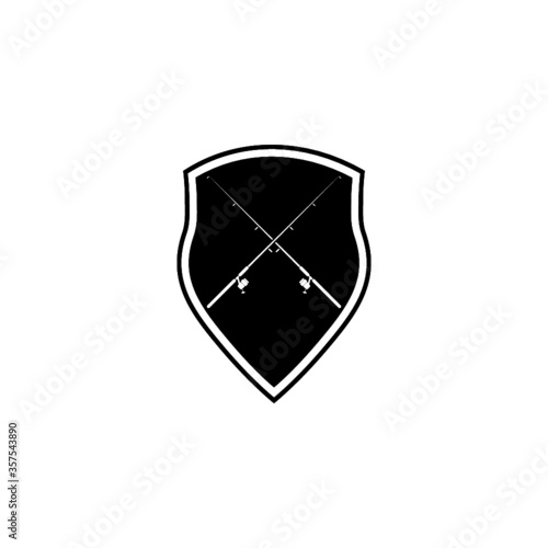Fishing rods icon isolated on white background